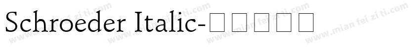 Schroeder Italic字体转换